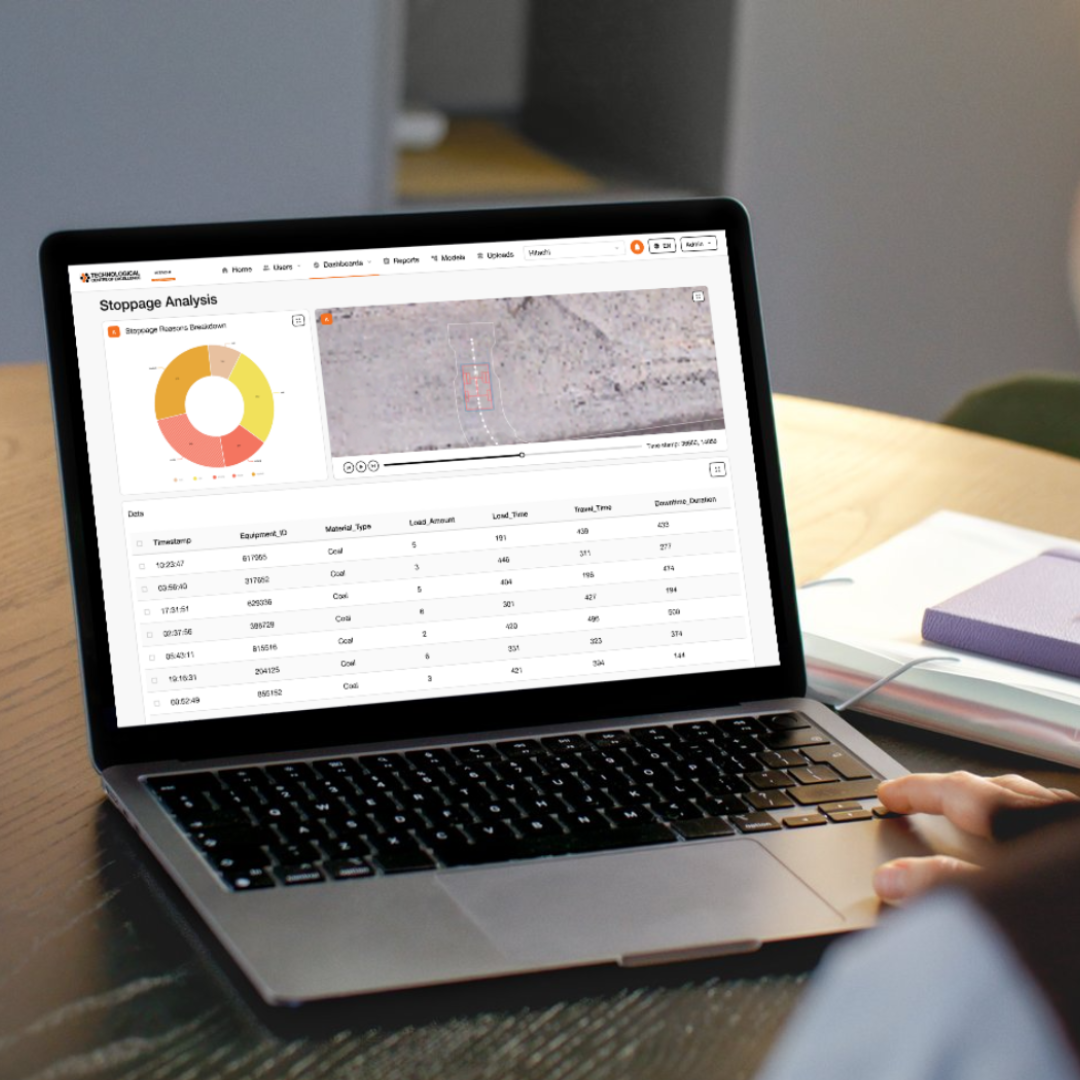 mockup of the user interface on a laptop